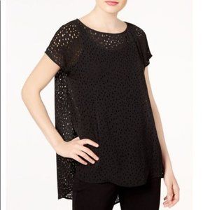 Eileen Fisher Laser Cut Confetti Sheer Silk Tunic
